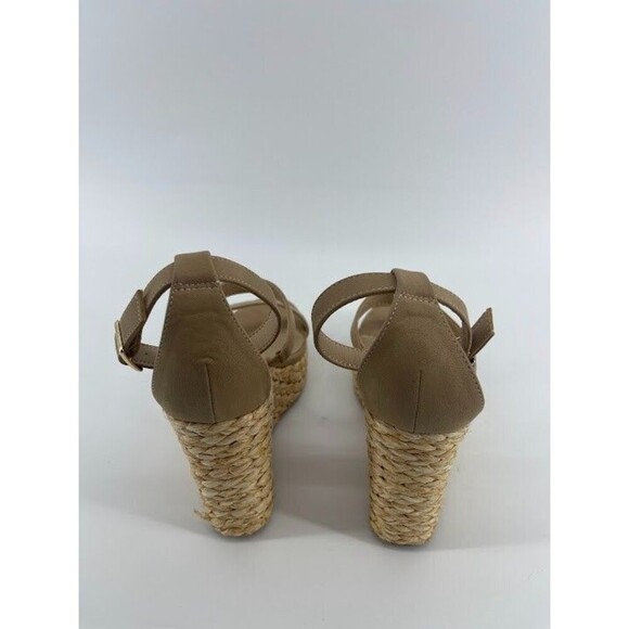 Altar'd State Womens Size 8 Becka Sandal Wedge Tan Strappy - Picture 4 of 7